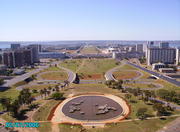 Helicopter panoramic flight over Monumental Axle in Brasília